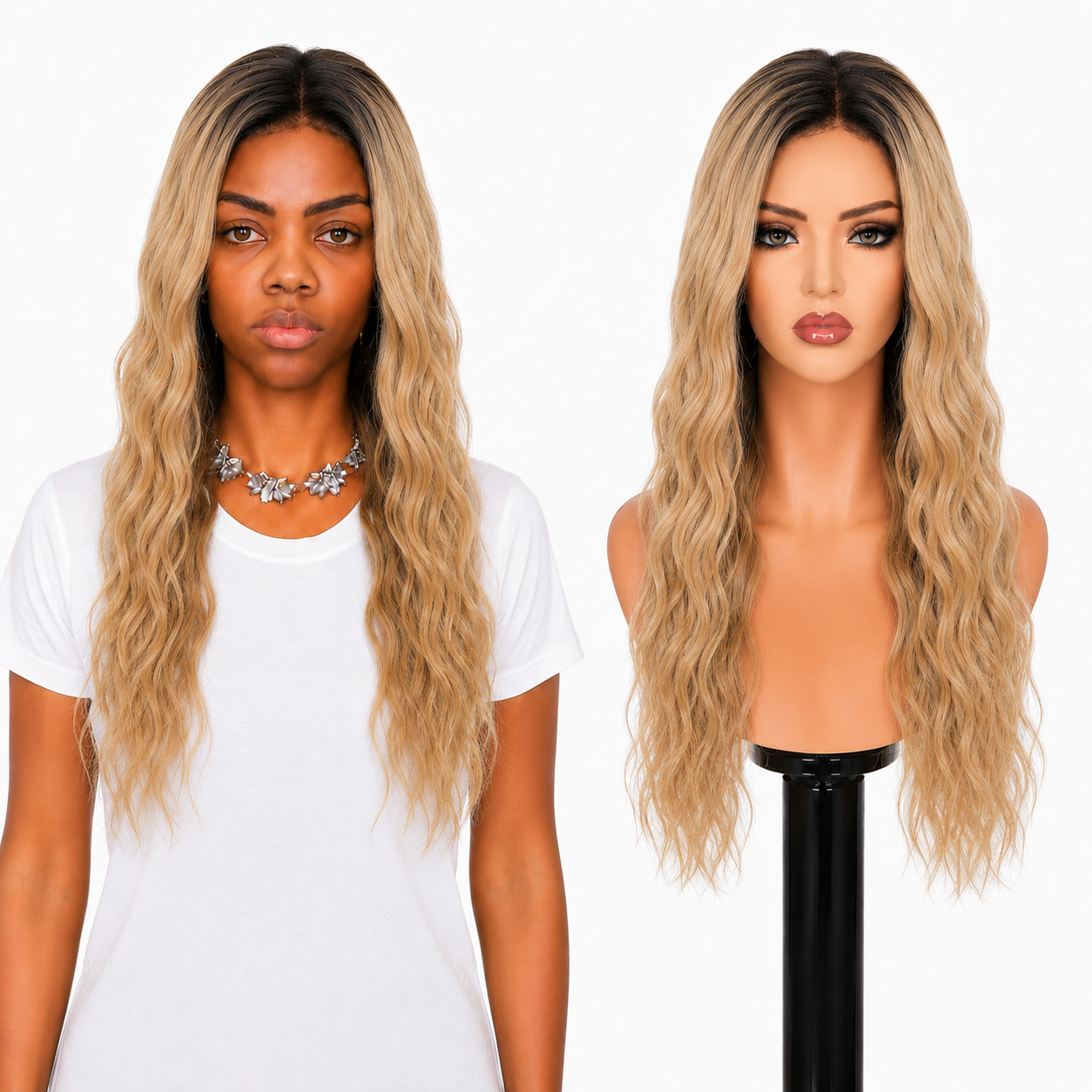 Lace Front -  Peruca com tela frontal de cabelo Humano