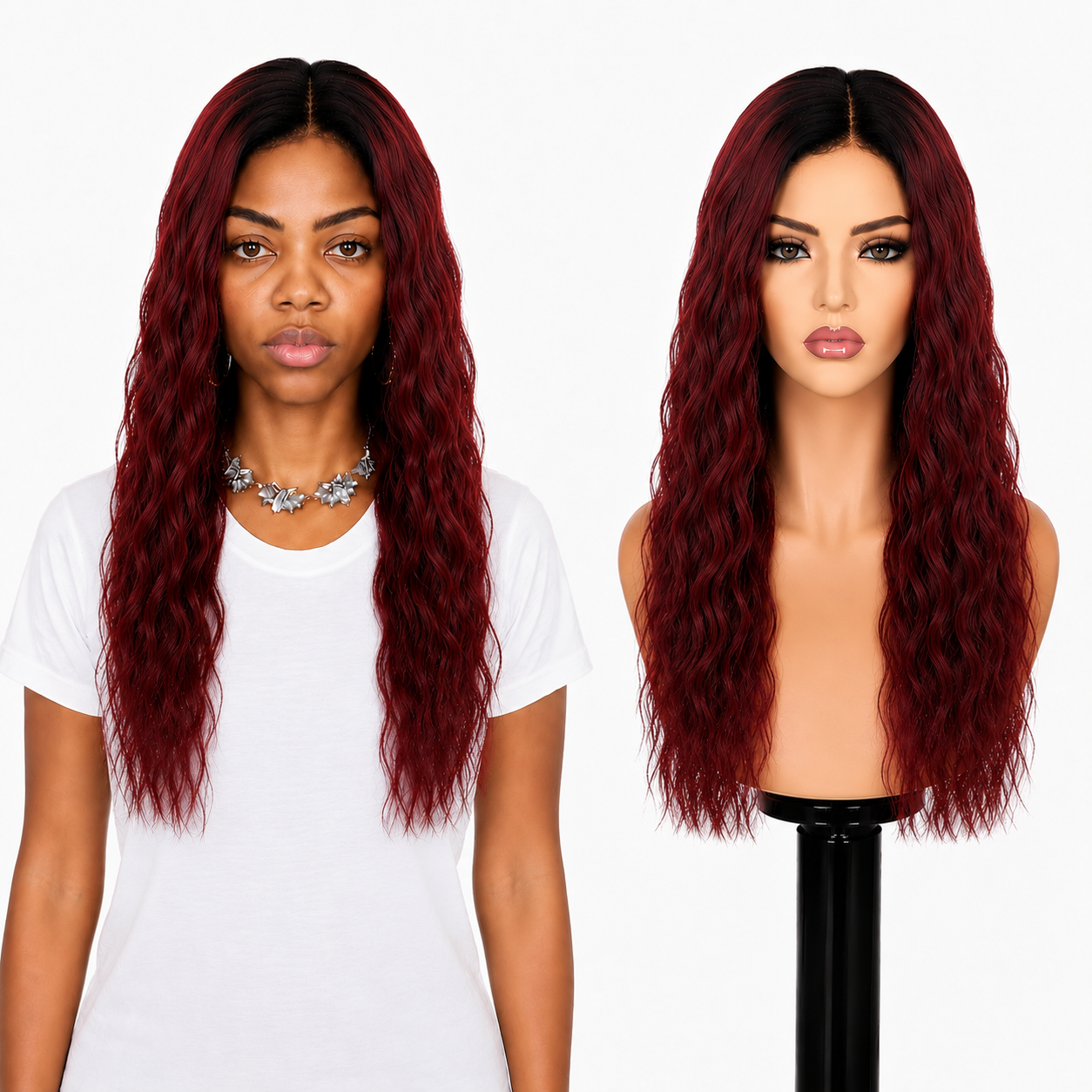 Lace Front -  Peruca com tela frontal de cabelo Humano