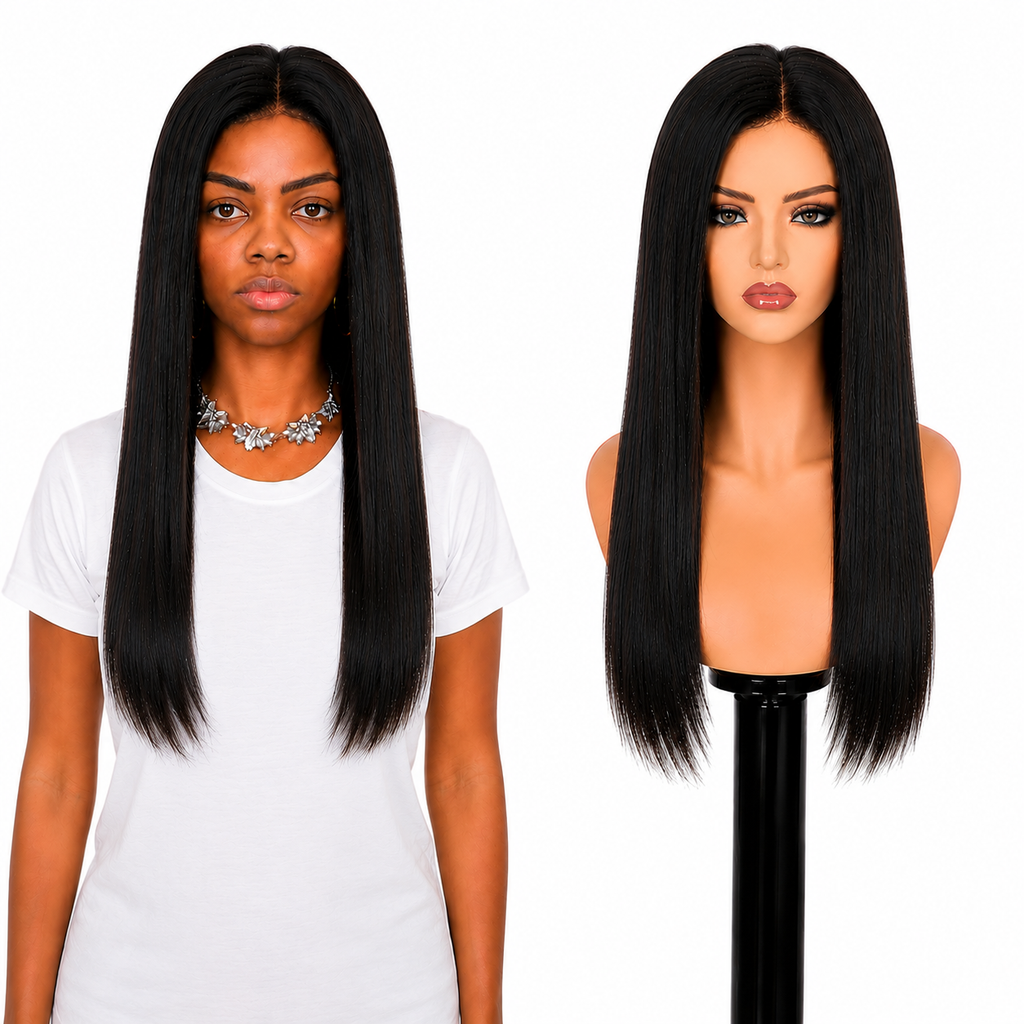 Lace Front -  Peruca com tela frontal de cabelo Humano