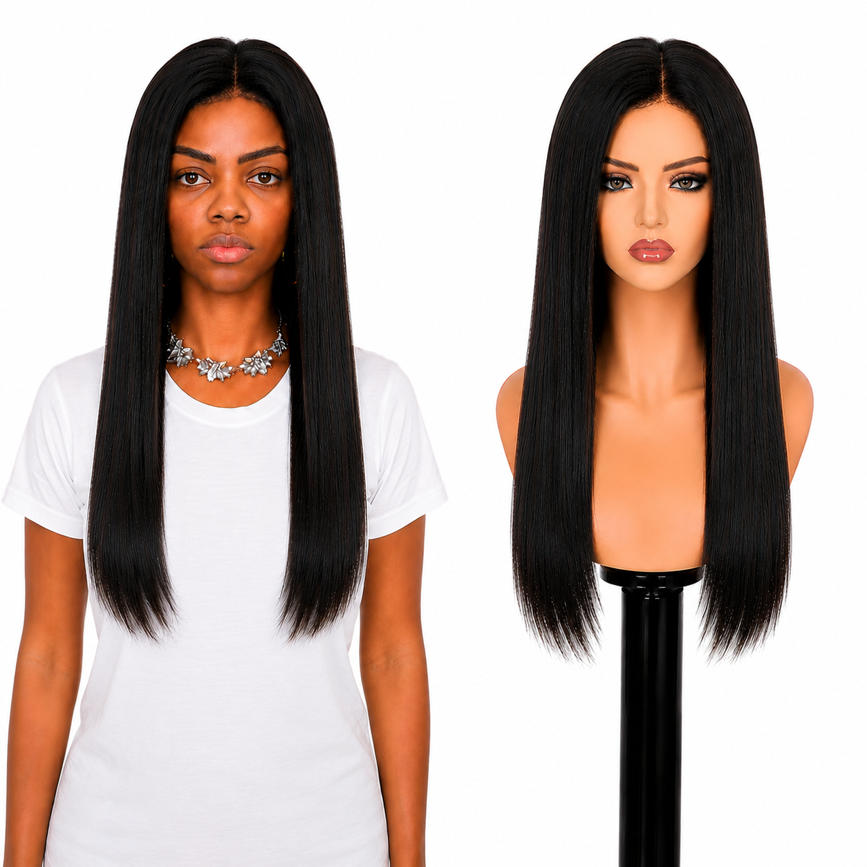 Lace Front -  Peruca com tela frontal de cabelo Humano