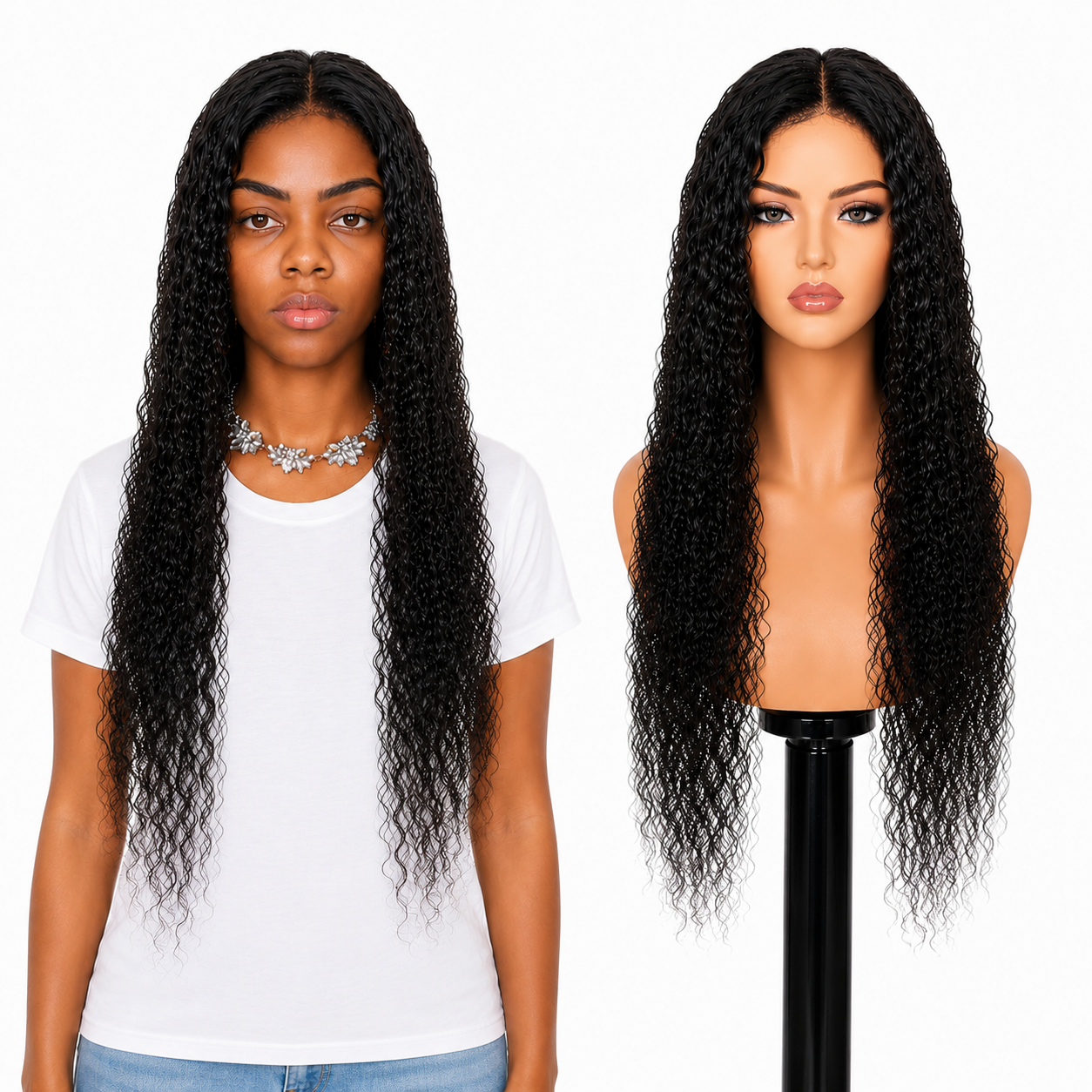 Lace Front -  Peruca com tela frontal de cabelo Humano