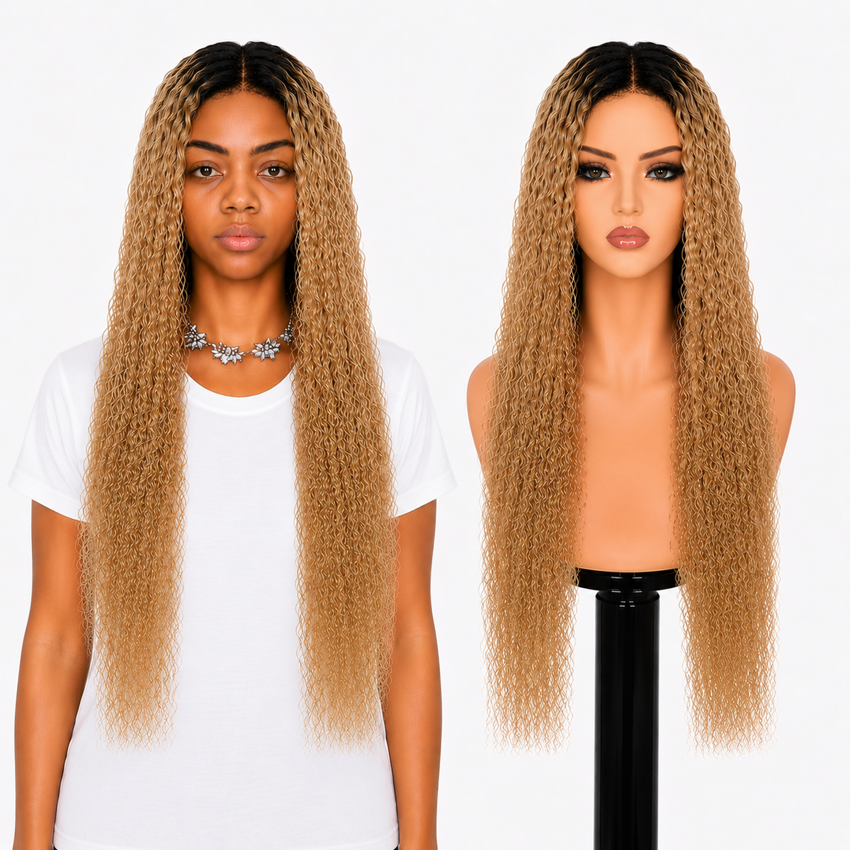 Lace Front -  Peruca com tela frontal de cabelo Humano