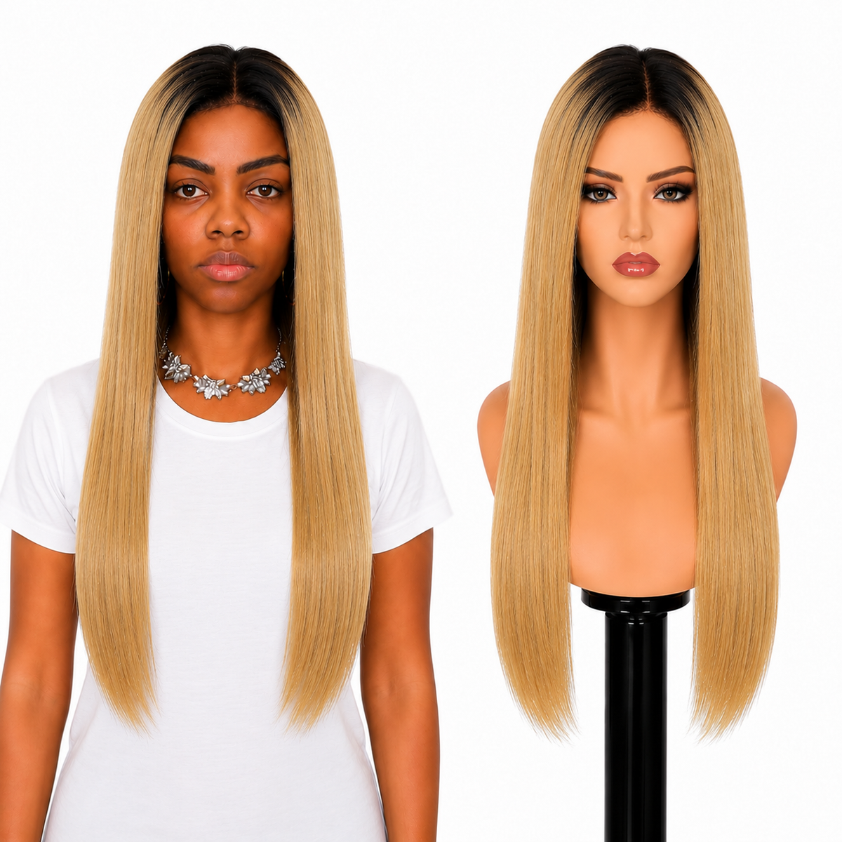 Lace Front -  Peruca com tela frontal de cabelo Humano