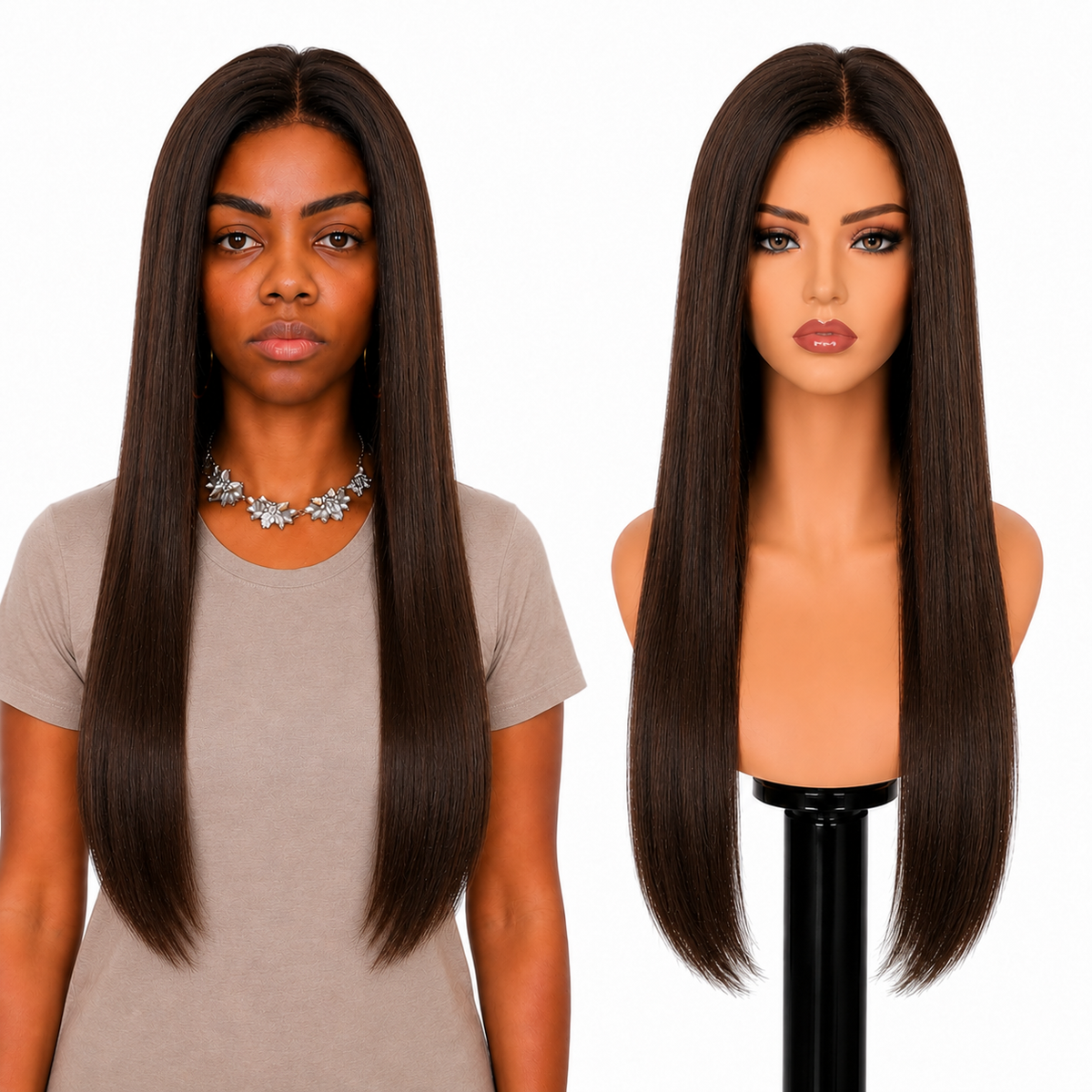 Lace Front -  Peruca com tela frontal de cabelo Humano