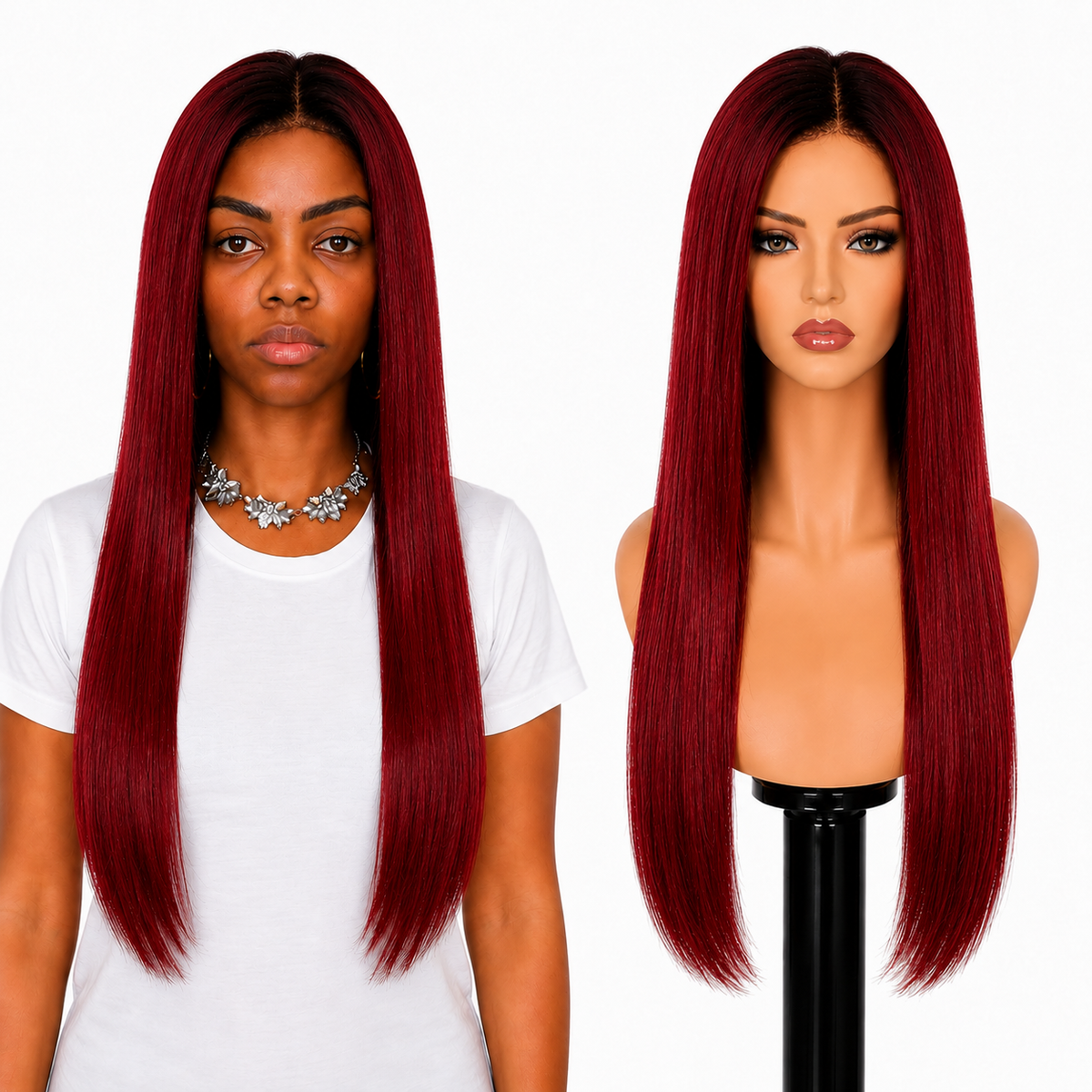 Lace Front -  Peruca com tela frontal de cabelo Humano