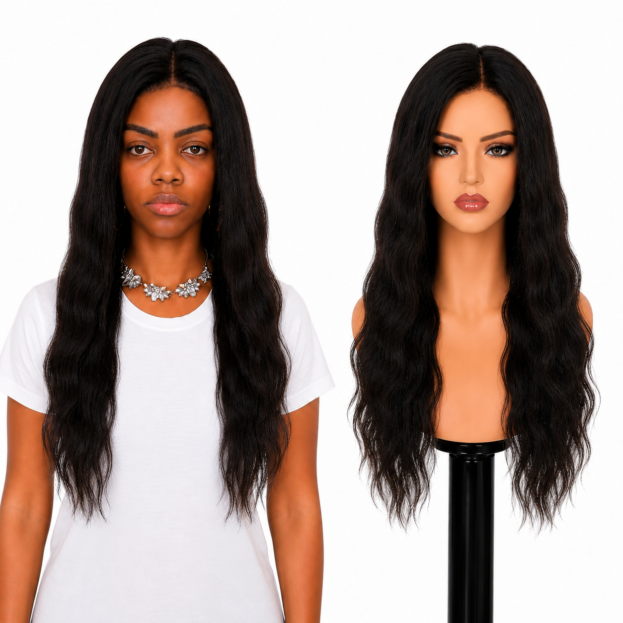 Lace Front -  Peruca com tela frontal de cabelo Humano
