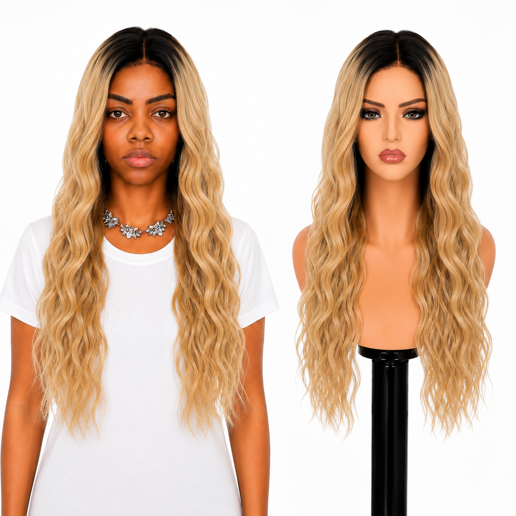 Lace Front -  Peruca com tela frontal de cabelo Humano