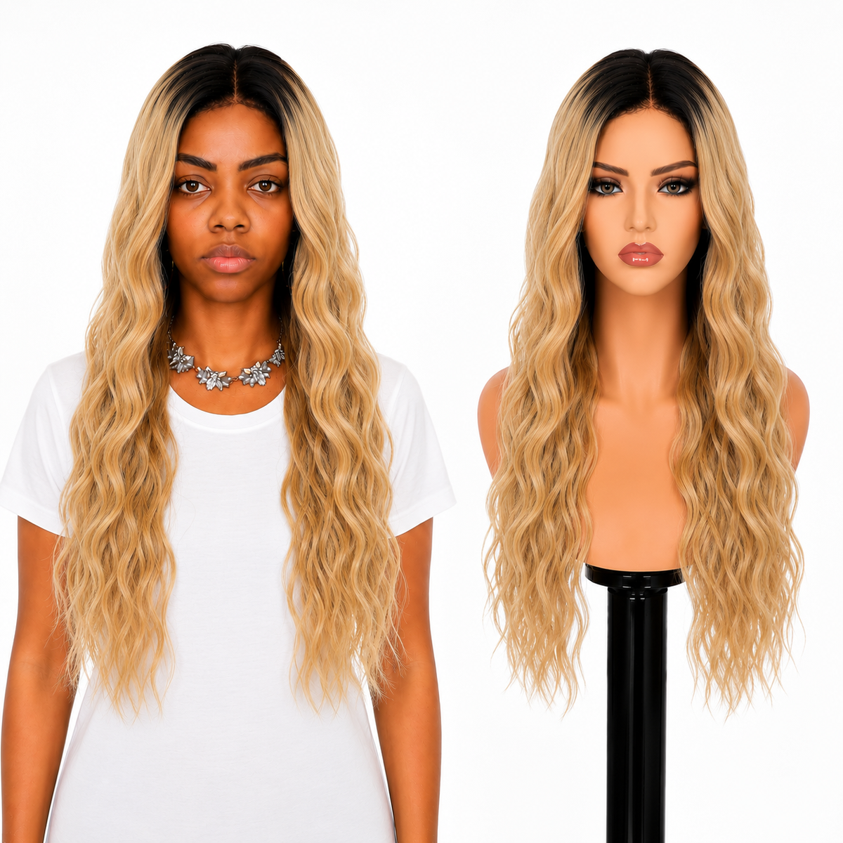Lace Front -  Peruca com tela frontal de cabelo Humano