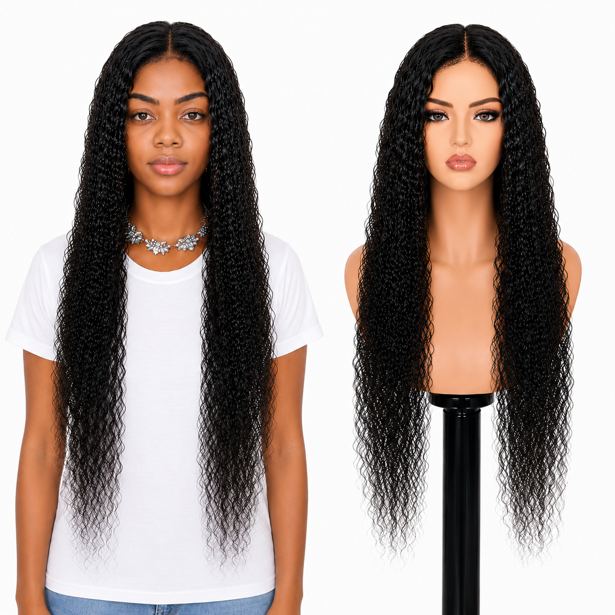 Lace Front -  Peruca com tela frontal de cabelo Humano
