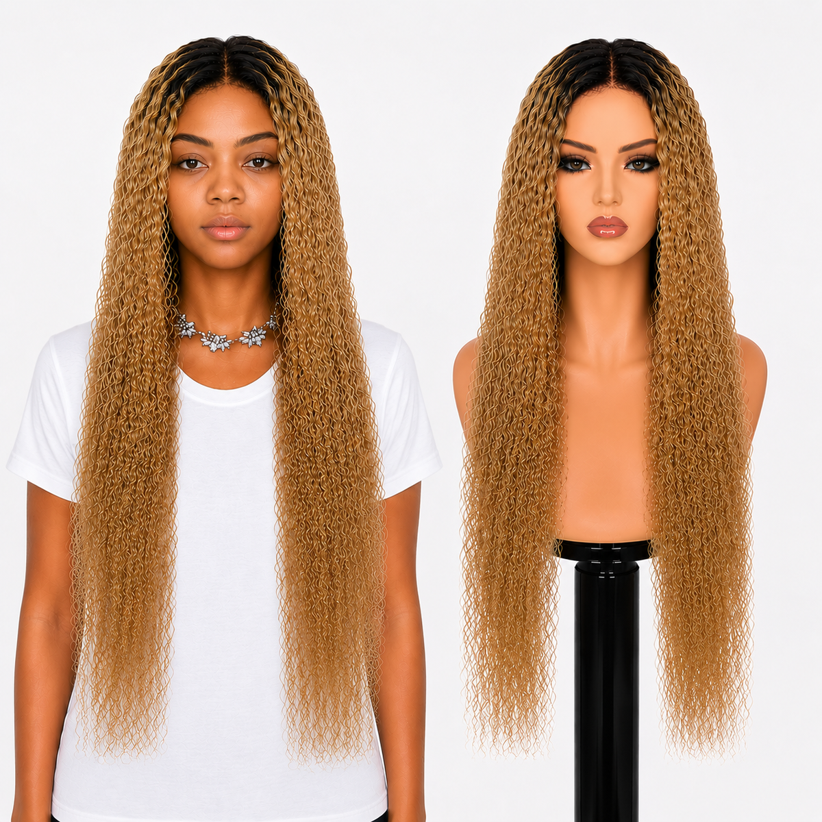 Lace Front -  Peruca com tela frontal de cabelo Humano