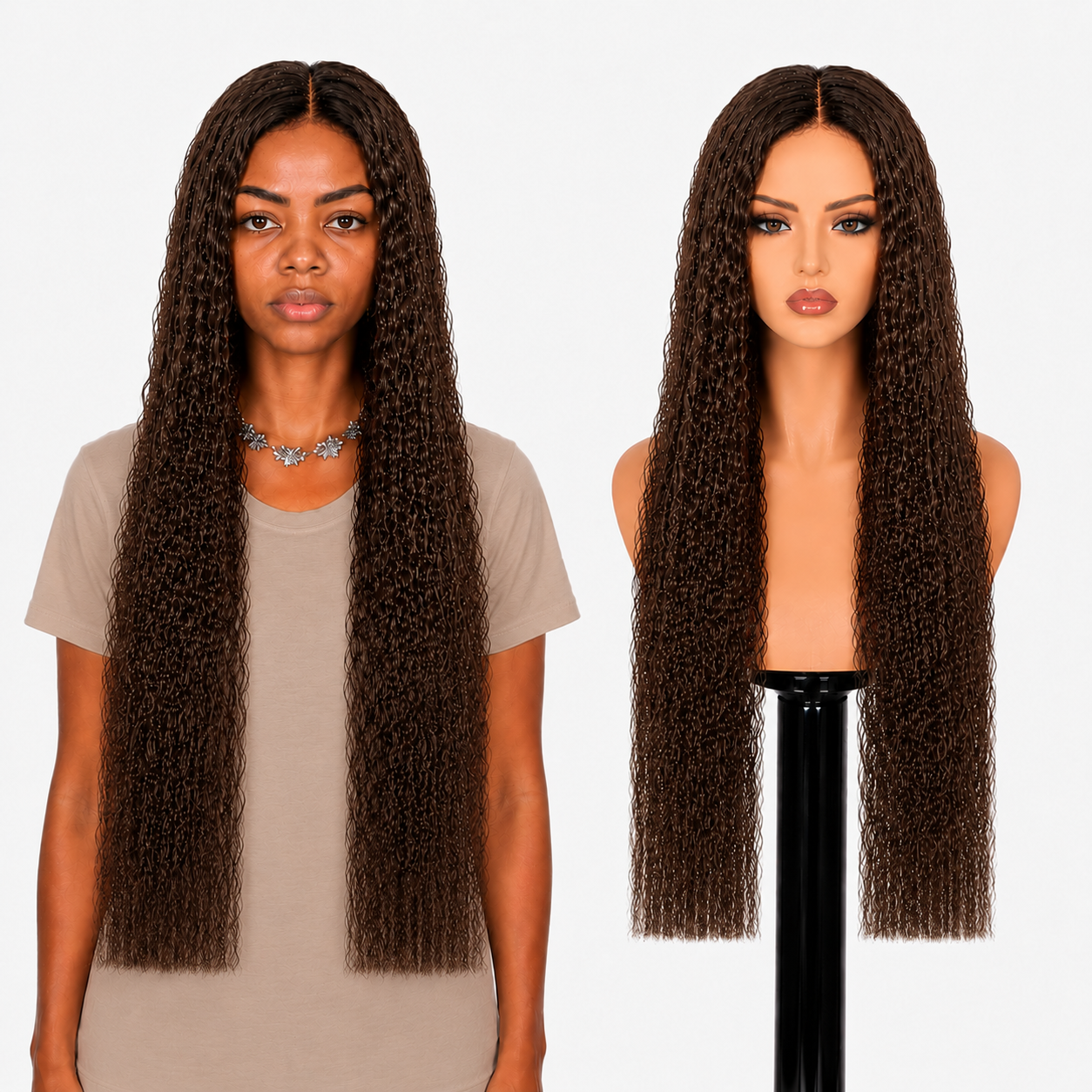 Lace Front -  Peruca com tela frontal de cabelo Humano