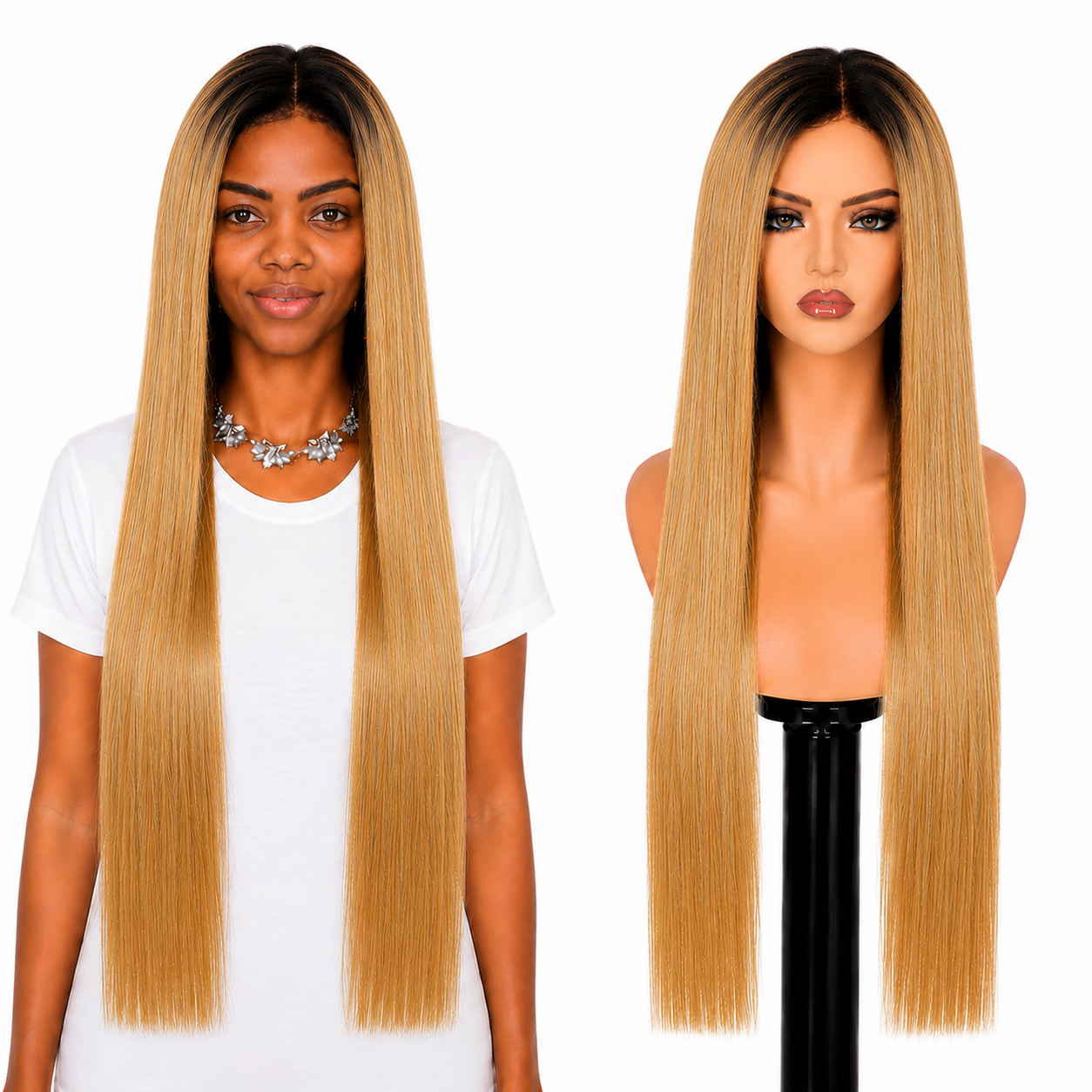 Lace Front -  Peruca com tela frontal de cabelo Humano