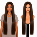 Lace Front -  Peruca com tela frontal de cabelo Humano