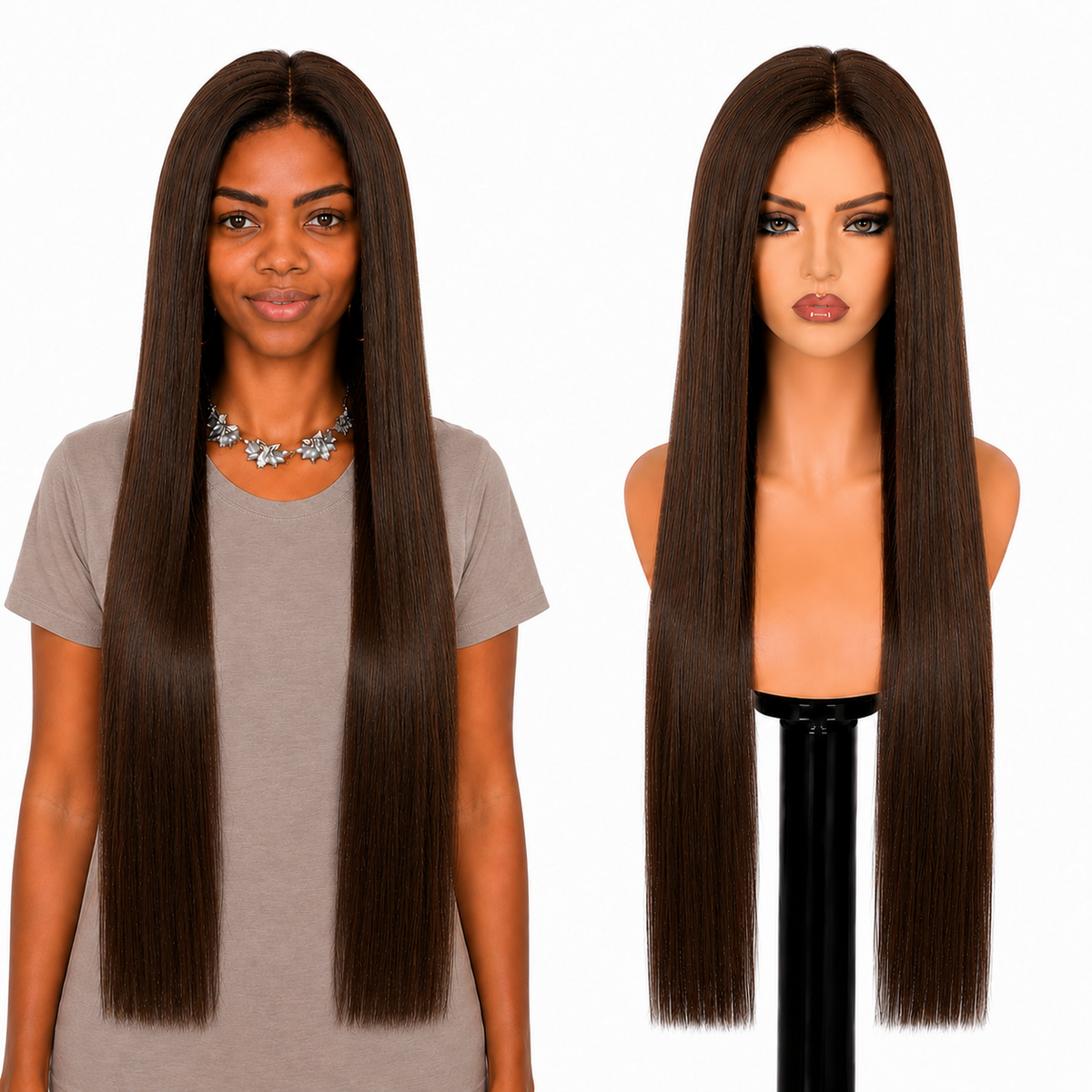 Lace Front -  Peruca com tela frontal de cabelo Humano
