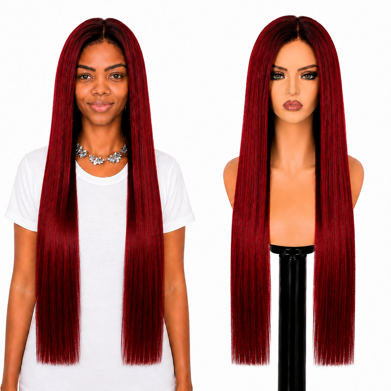 Lace Front -  Peruca com tela frontal de cabelo Humano