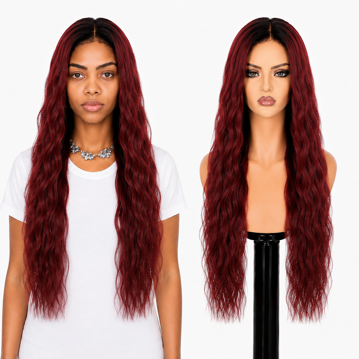 Lace Front -  Peruca com tela frontal de cabelo Humano