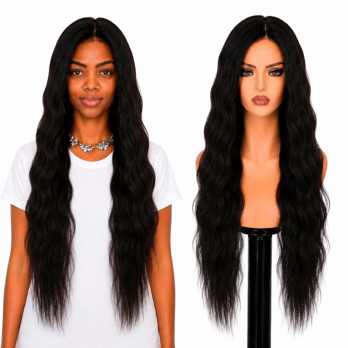 Lace Front -  Peruca com tela frontal de cabelo Humano