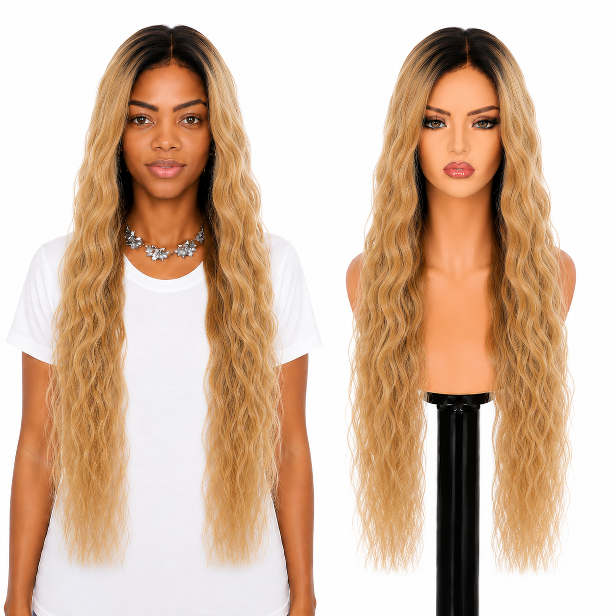 Lace Front -  Peruca com tela frontal de cabelo Humano