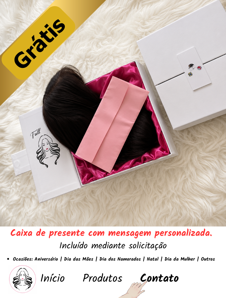 Lace Front -  Peruca com tela frontal de cabelo Humano