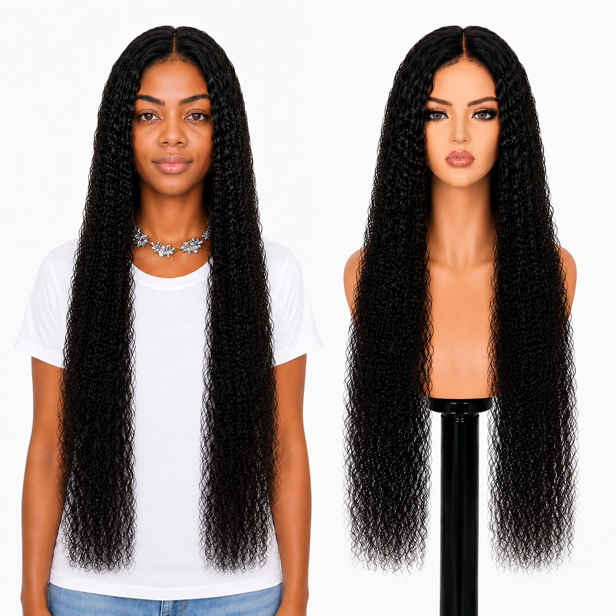 Lace Front -  Peruca com tela frontal de cabelo Humano