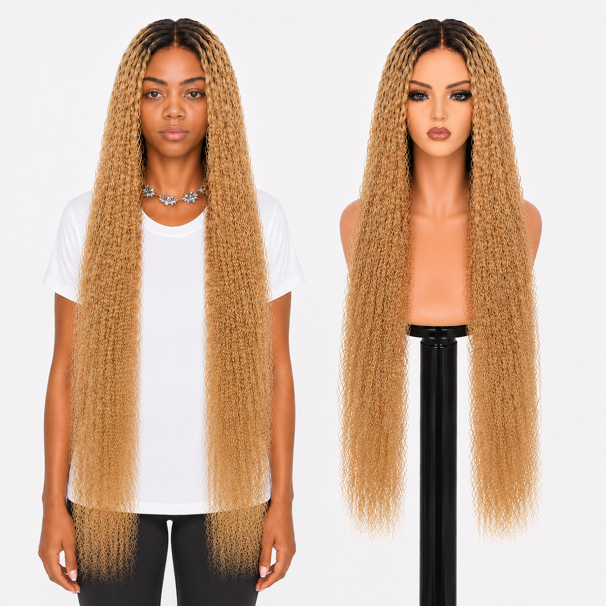 Lace Front -  Peruca com tela frontal de cabelo Humano