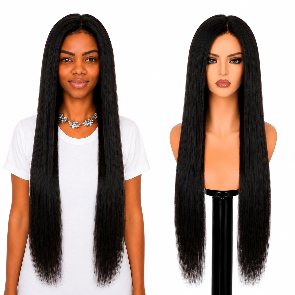 Lace Front -  Peruca com tela frontal de cabelo Humano