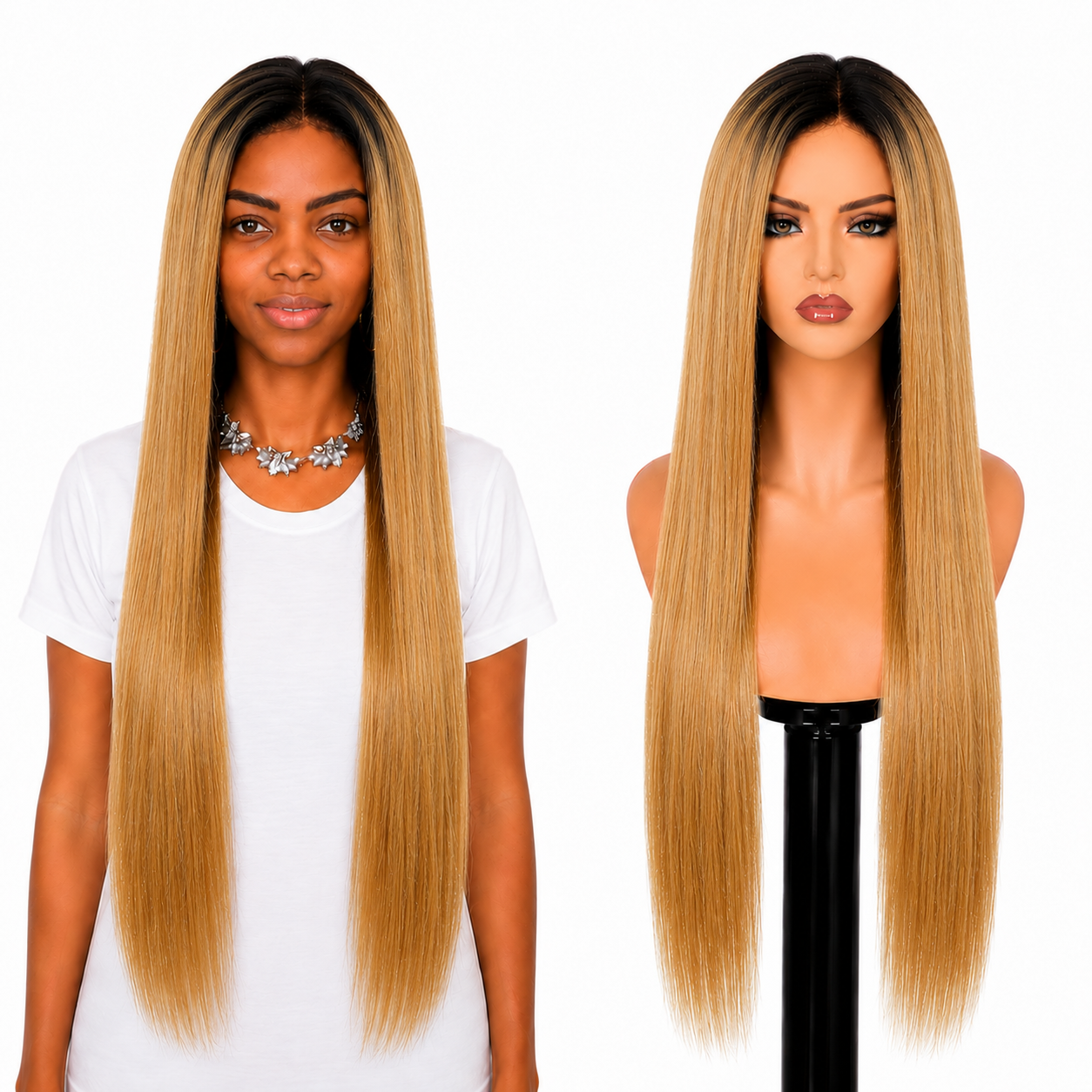 Lace Front -  Peruca com tela frontal de cabelo Humano