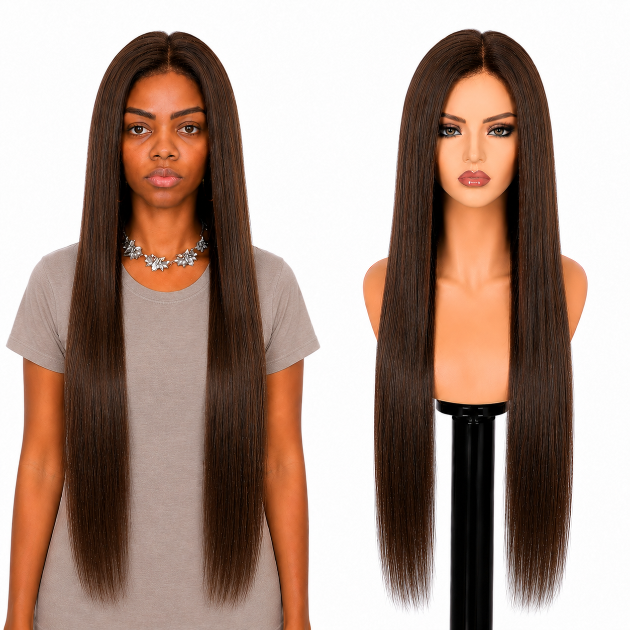 Lace Front -  Peruca com tela frontal de cabelo Humano