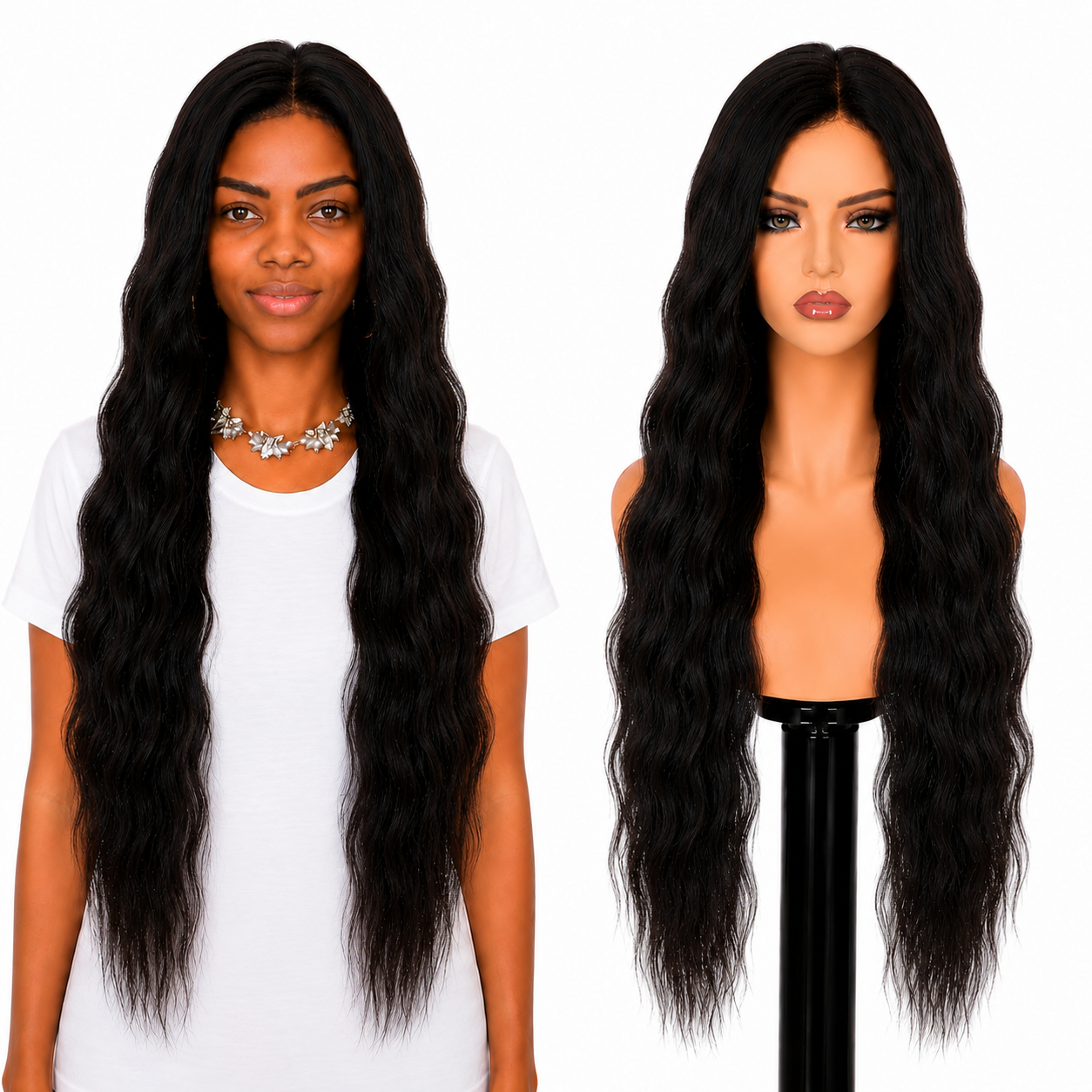 Lace Front -  Peruca com tela frontal de cabelo Humano
