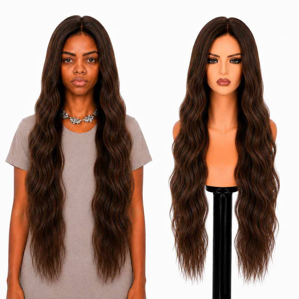 Lace Front -  Peruca com tela frontal de cabelo Humano