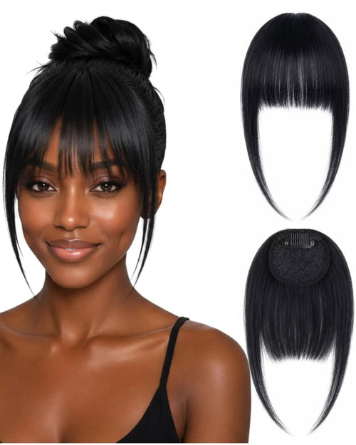 Franja de cabelo humano Preto.1, aplicada e vista de frente e de trás